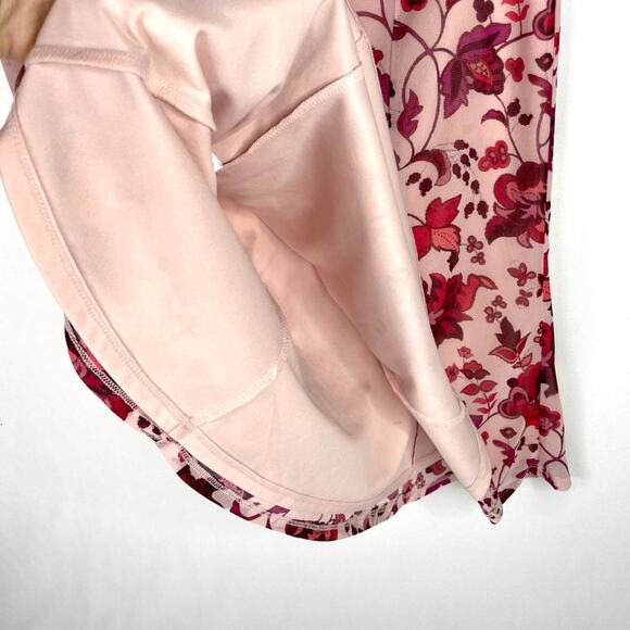 Express Pink Floral Flutter Midi Skirt M/L - Picture 6 of 7